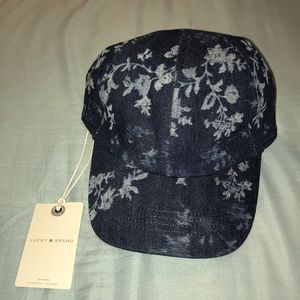 Lucky Brand Floral Denim Baseball Hat NWT